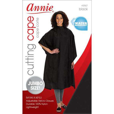 Annie Cutting Cape – Jumbo Size, Black #3967 - ANNS BEAUTY SUPPLY